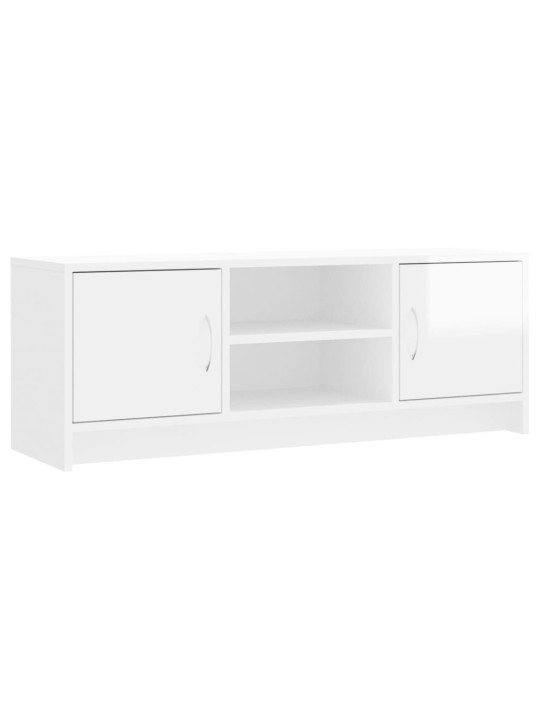 Tv skapītis, spīdīgi balts, 102x30x37,5 cm, inženierijas koks