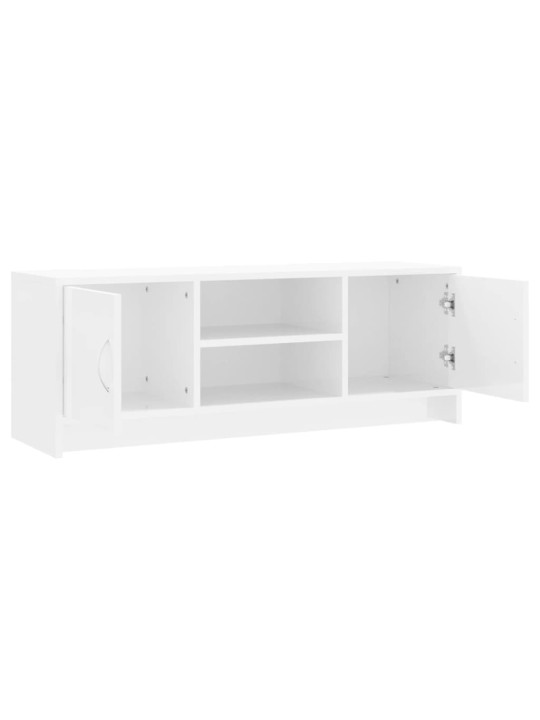 Tv skapītis, spīdīgi balts, 102x30x37,5 cm, inženierijas koks
