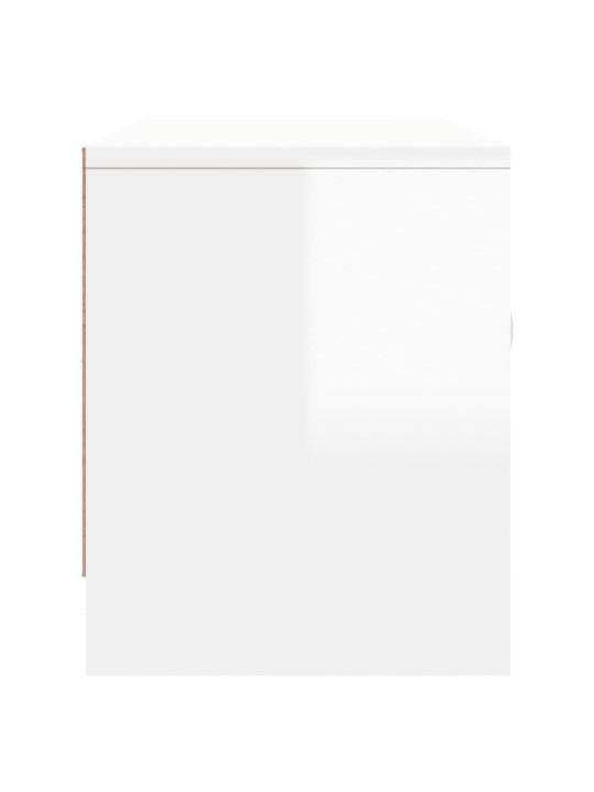 Tv skapītis, spīdīgi balts, 102x30x37,5 cm, inženierijas koks