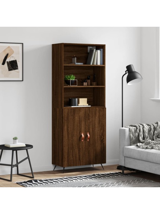 Augstais skapis, ozolkoka, 69,5x34x180 cm, inženierijas koks