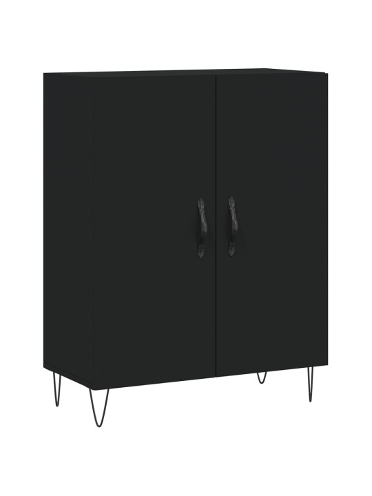 Augstais skapis, melns, 69,5x34x180 cm, inženierijas koks