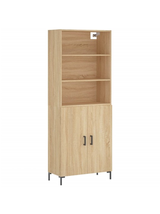 Augstais skapis, ozolkoka, 69,5x34x180 cm, inženierijas koks