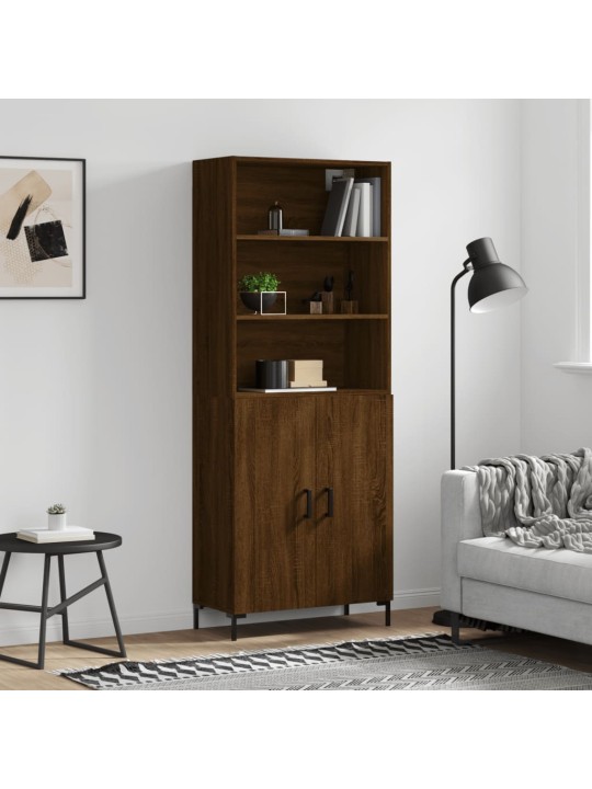 Augstais skapis, ozolkoka, 69,5x34x180 cm, inženierijas koks