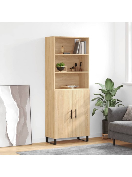Augstais skapis, ozolkoka, 69,5x34x180 cm, inženierijas koks