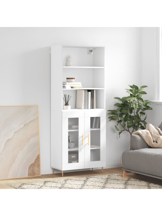 Augstais skapis, balts, 69,5x34x180 cm, inženierijas koks