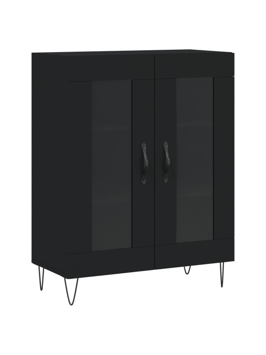 Augstais skapis, melns, 69,5x34x180 cm, inženierijas koks