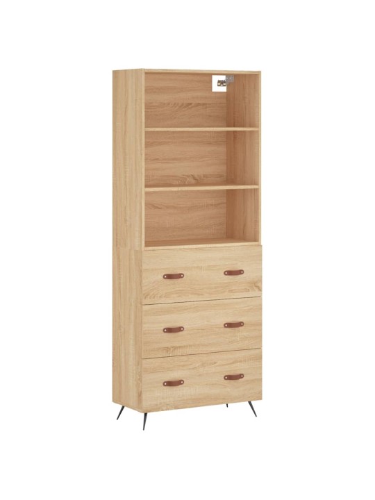 Augstais skapis, ozolkoka, 69,5x34x180 cm, inženierijas koks