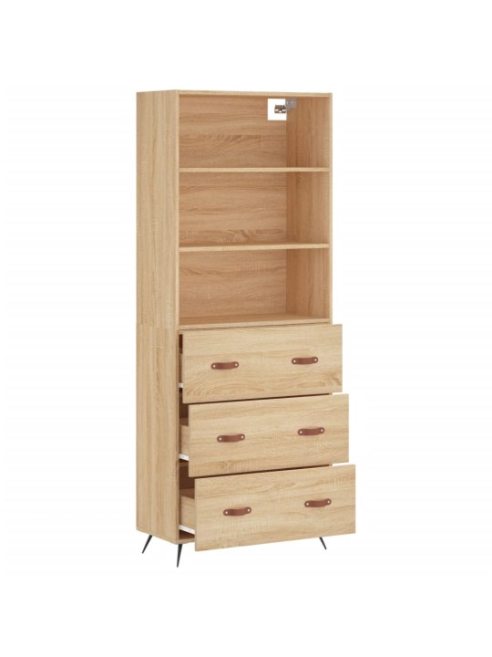 Augstais skapis, ozolkoka, 69,5x34x180 cm, inženierijas koks