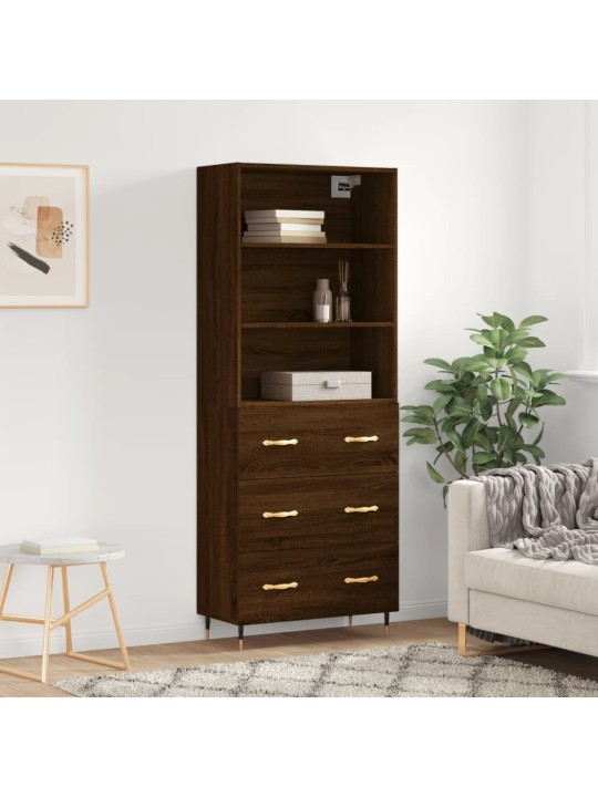 Augstais skapis, ozolkoka, 69,5x34x180 cm, inženierijas koks