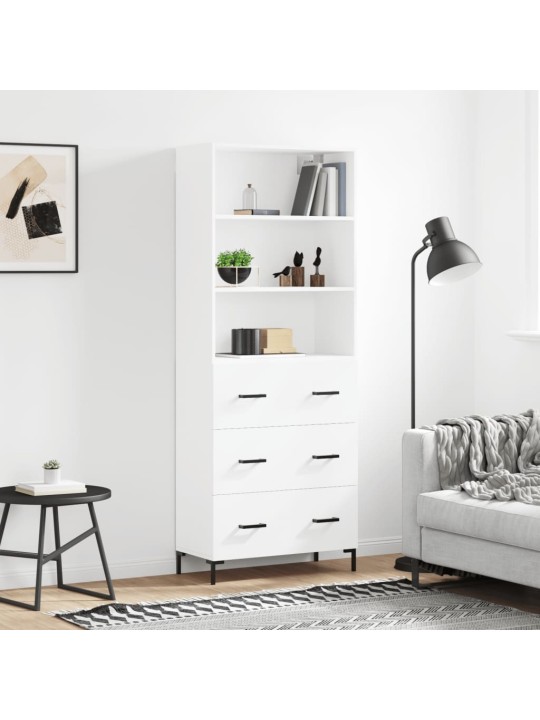 Augstais skapis, balts, 69,5x34x180 cm, inženierijas koks