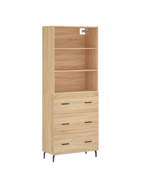 Augstais skapis, ozolkoka, 69,5x34x180 cm, inženierijas koks
