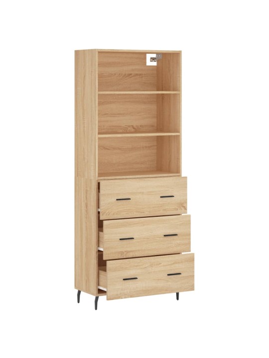 Augstais skapis, ozolkoka, 69,5x34x180 cm, inženierijas koks