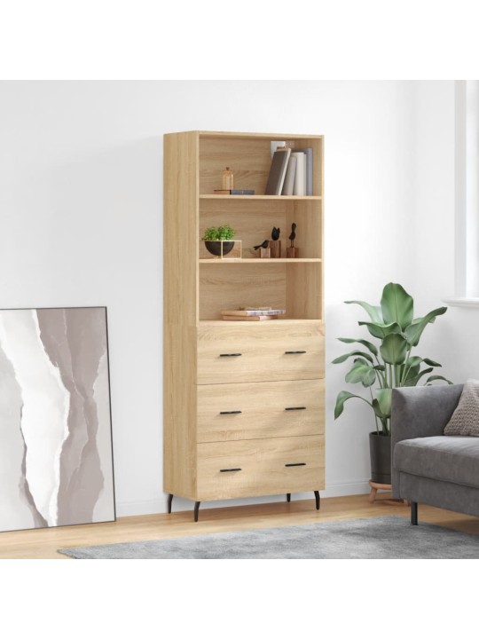 Augstais skapis, ozolkoka, 69,5x34x180 cm, inženierijas koks