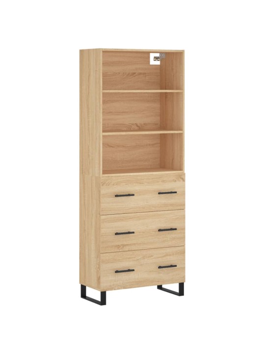 Augstais skapis, ozolkoka, 69,5x34x180 cm, inženierijas koks
