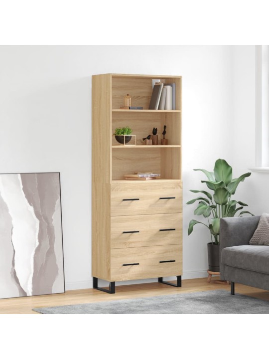 Augstais skapis, ozolkoka, 69,5x34x180 cm, inženierijas koks