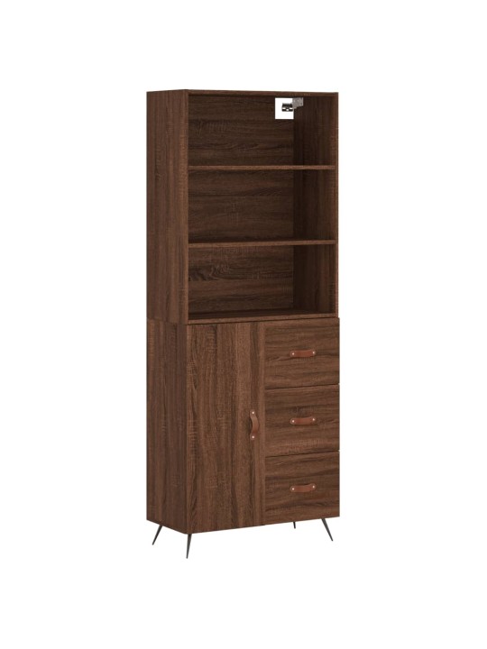 Augstais skapis, ozolkoka, 69,5x34x180 cm, inženierijas koks
