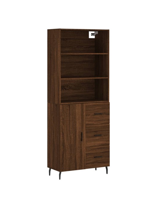 Augstais skapis, ozolkoka, 69,5x34x180 cm, inženierijas koks