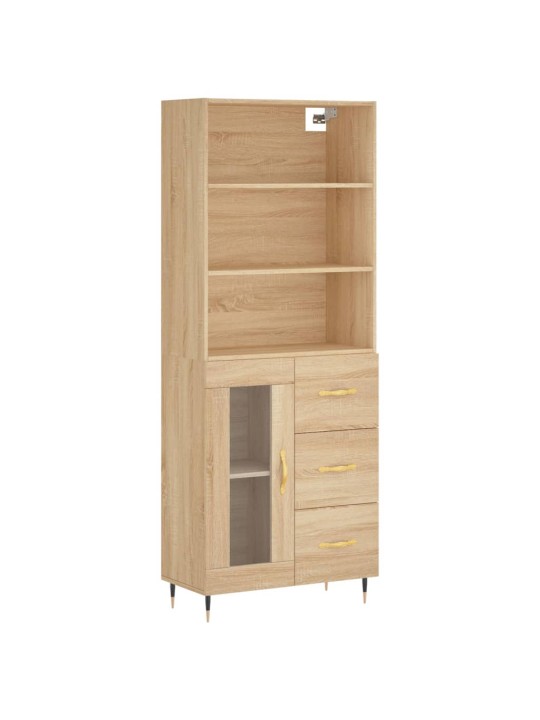 Augstais skapis, ozolkoka, 69,5x34x180 cm, inženierijas koks