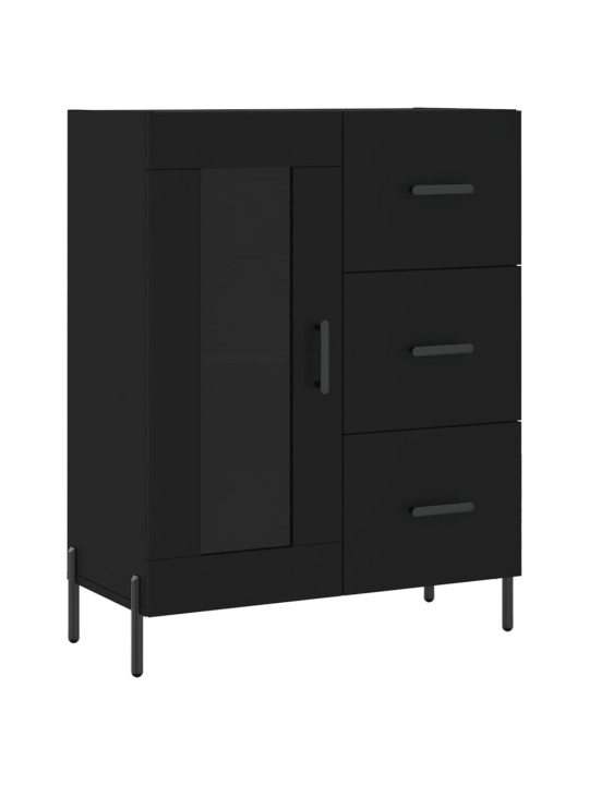 Augstais skapis, melns, 69,5x34x180 cm, inženierijas koks