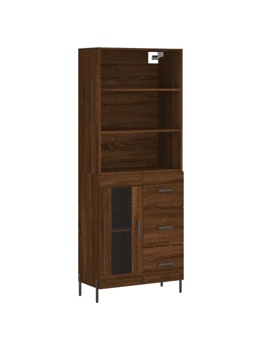 Augstais skapis, ozolkoka, 69,5x34x180 cm, inženierijas koks