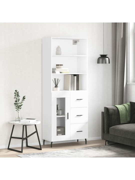 Augstais skapis, balts, 69,5x34x180 cm, inženierijas koks
