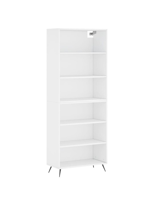 Augstais skapītis, 69,5x32,5x180 cm, inženierijas koks, balts