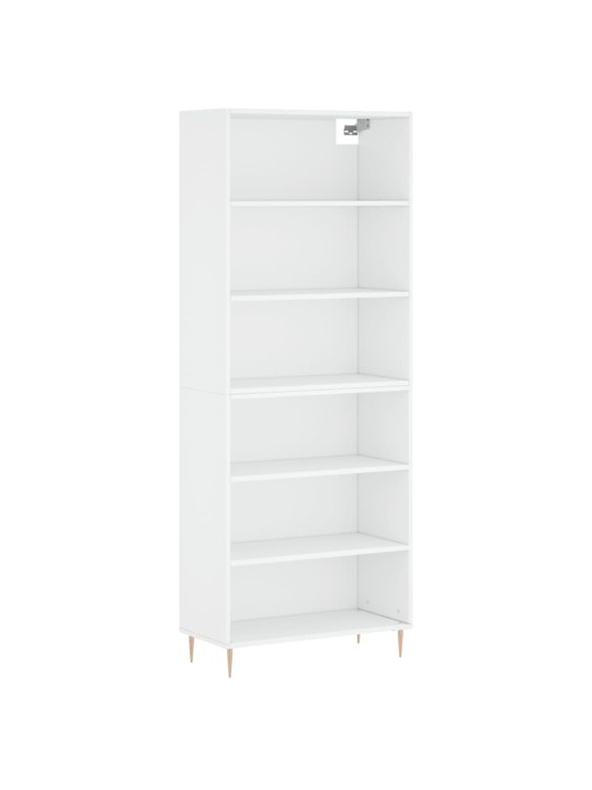 Augstais skapītis, 69,5x32,5x180 cm, inženierijas koks, balts
