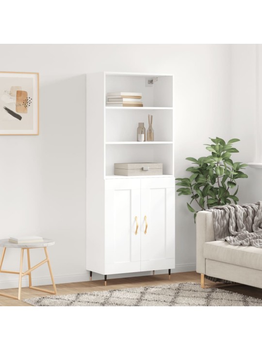 Augstais skapis, balts, 69,5x34x180 cm, inženierijas koks