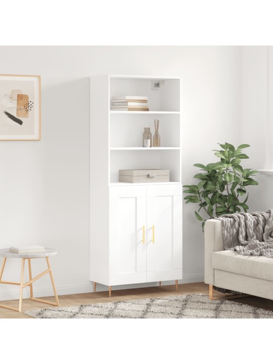 Augstais skapis, balts, 69,5x34x180 cm, inženierijas koks