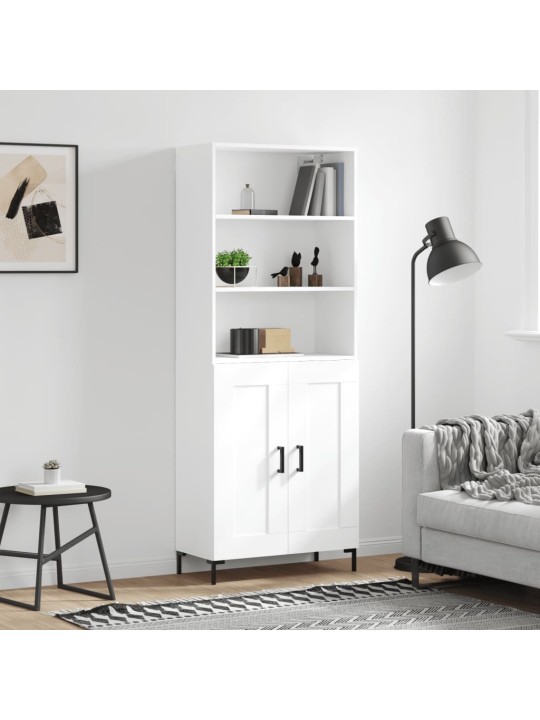 Augstais skapis, balts, 69,5x34x180 cm, inženierijas koks