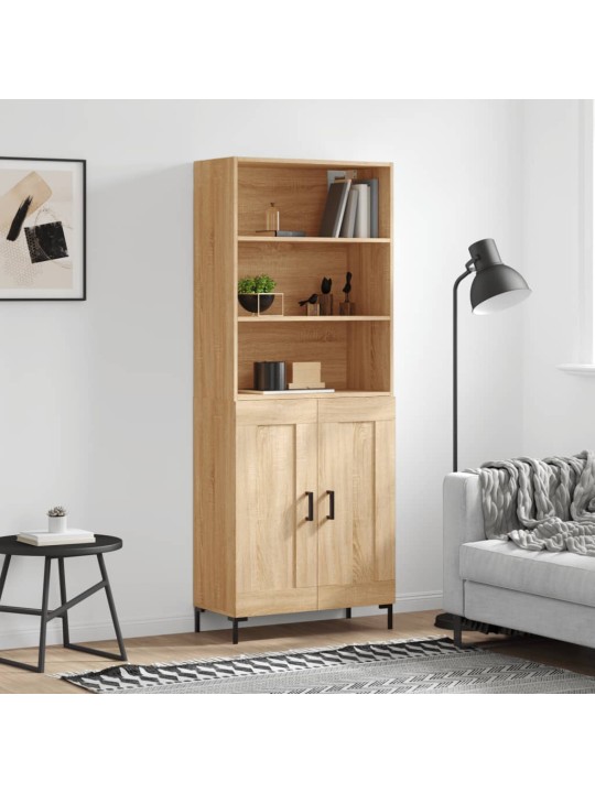 Augstais skapis, ozolkoka, 69,5x34x180 cm, inženierijas koks