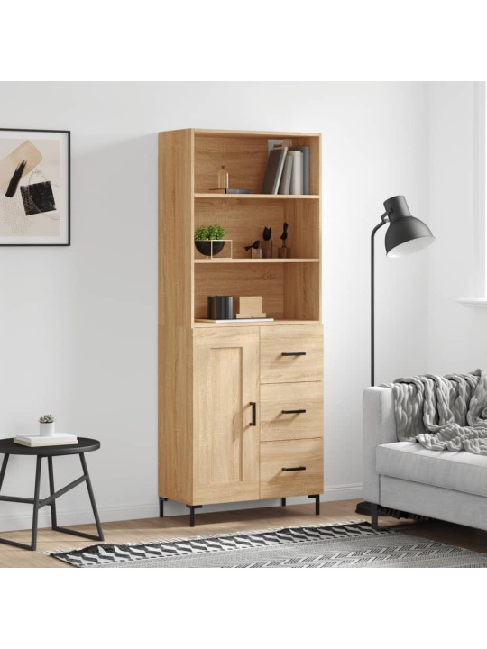 Augstais skapis, ozolkoka, 69,5x34x180 cm, inženierijas koks