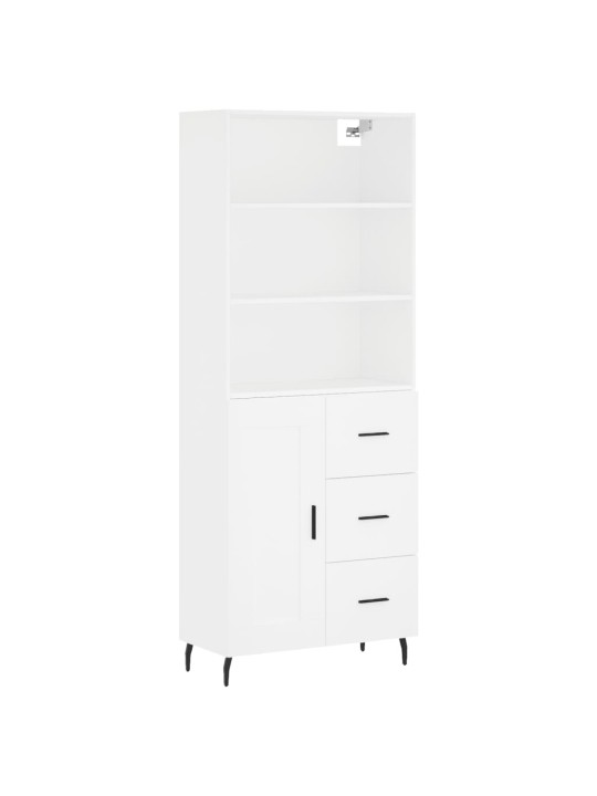 Augstais skapis, balts, 69,5x34x180 cm, inženierijas koks