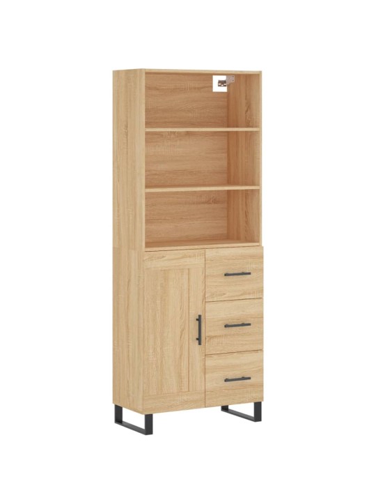 Augstais skapis, ozolkoka, 69,5x34x180 cm, inženierijas koks