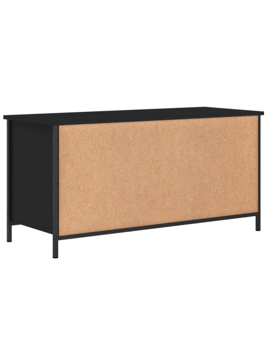 Tv skapītis, melns, 100x40x50 cm, inženierijas koks