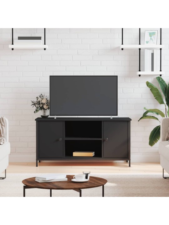 Tv skapītis, melns, 100x40x50 cm, inženierijas koks