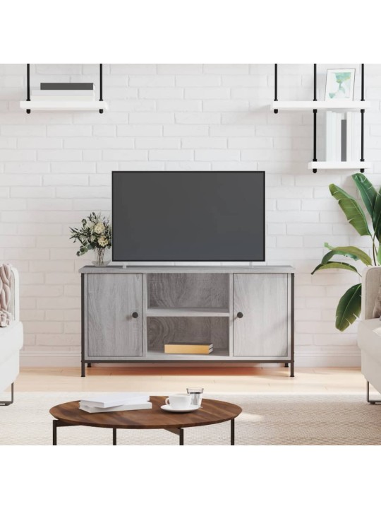 Tv skapītis, pelēka ozolkoka, 100x40x50 cm, inženierijas koks