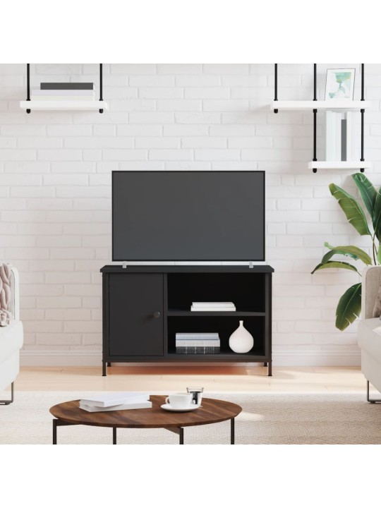 Tv skapītis, melns, 80x40x50 cm, inženierijas koks