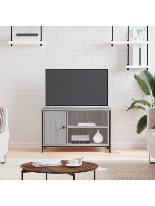 Tv skapītis, pelēka ozolkoka, 80x40x50 cm, inženierijas koks