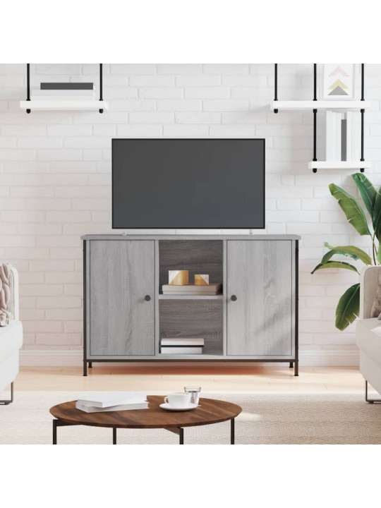Tv skapītis, pelēka ozolkoka, 100x35x65 cm, inženierijas koks