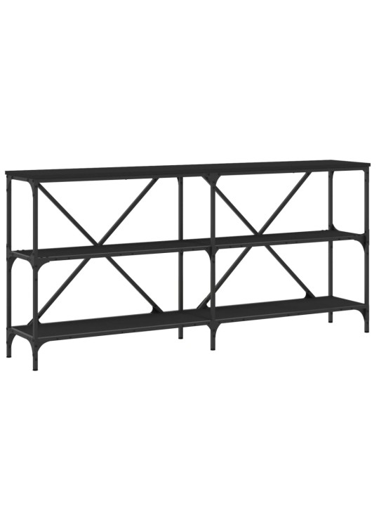 Konsoles galdiņš, melns, 160x30x75cm, inženierijas koks, dzelzs