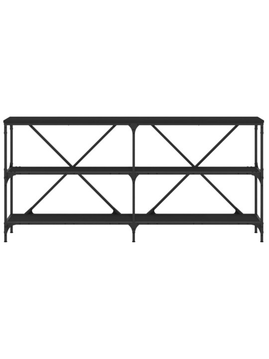 Konsoles galdiņš, melns, 160x30x75cm, inženierijas koks, dzelzs