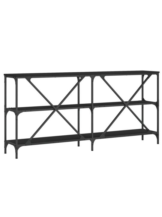 Konsoles galdiņš, melns, 160x30x75cm, inženierijas koks, dzelzs