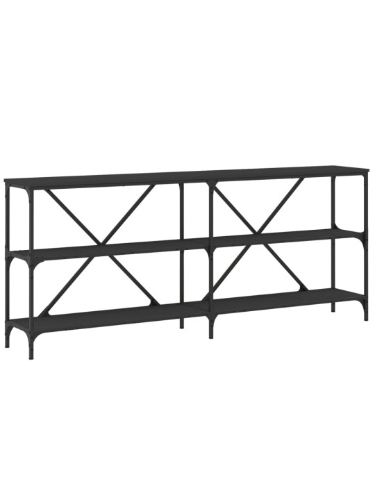 Konsoles galdiņš, melns, 180x30x75cm, inženierijas koks, dzelzs