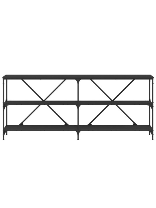 Konsoles galdiņš, melns, 180x30x75cm, inženierijas koks, dzelzs