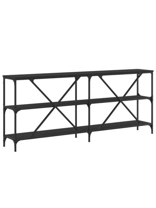 Konsoles galdiņš, melns, 180x30x75cm, inženierijas koks, dzelzs