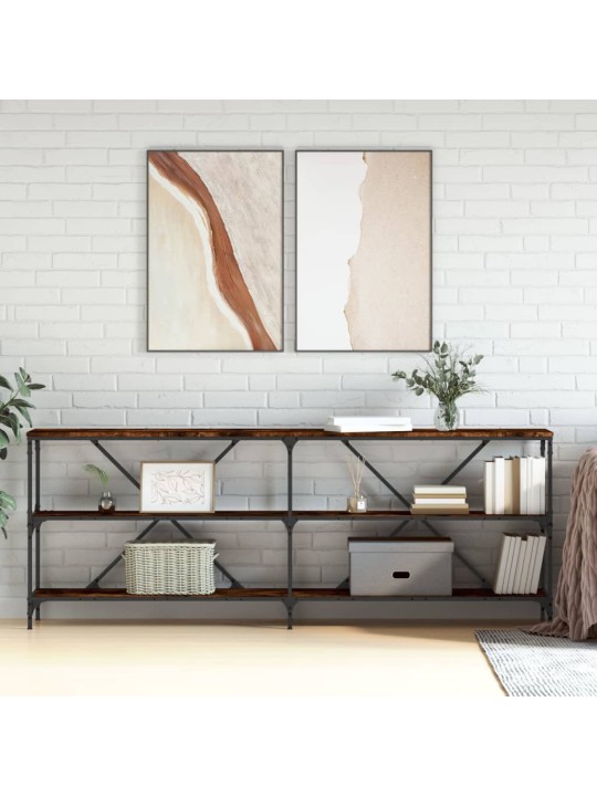 Konsoles galdiņš, ozola krāsa, 200x30x75 cm, inženierijas koks