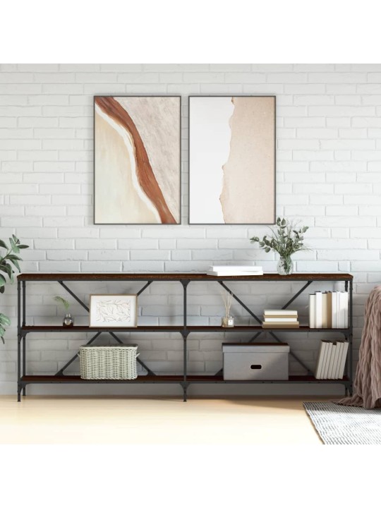 Galdiņš, brūna ozolkoka, 200x30x75cm, inženierijas koks, dzelzs