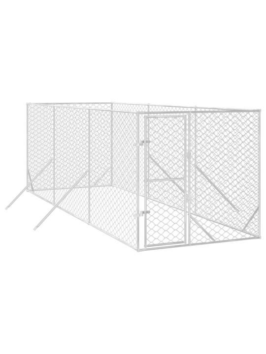 Suņu voljērs, sudraba krāsā, 2x6x2 m, cinkots tērauds