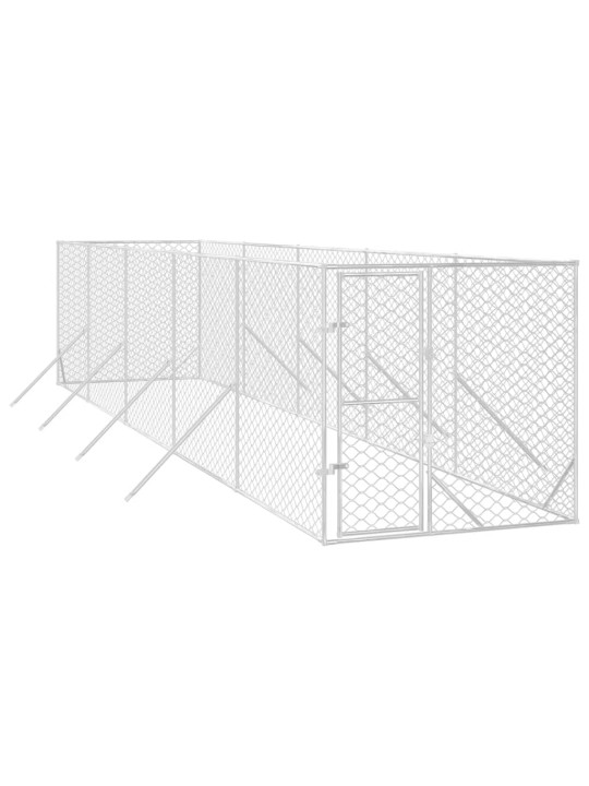 Suņu voljērs, sudraba krāsā, 2x10x2 m, cinkots tērauds